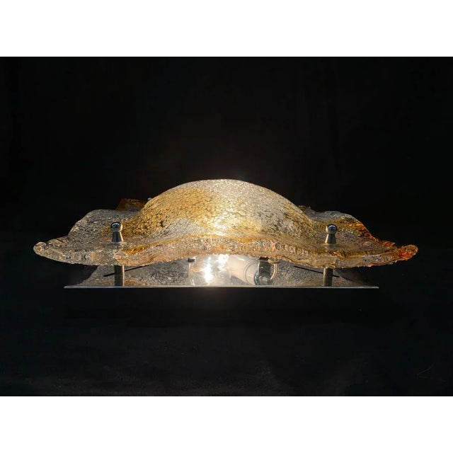 Metal Vintage Murano Wall or Ceiling Lamp, 1970s For Sale - Image 7 of 9