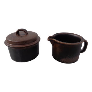 Finnish Ruska Milk Jug and Sugar Pot by Ulla Procope for Arabia, 1960s, Set of 2 For Sale