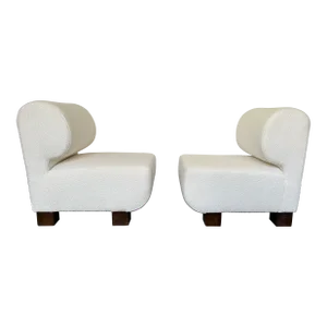 Pair of Slipper Chairs P, Italy, 1970s