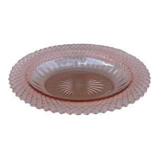 Vintage Anchor Hocking Pink Depression Glass "Miss America" Oval Serving Bowl For Sale