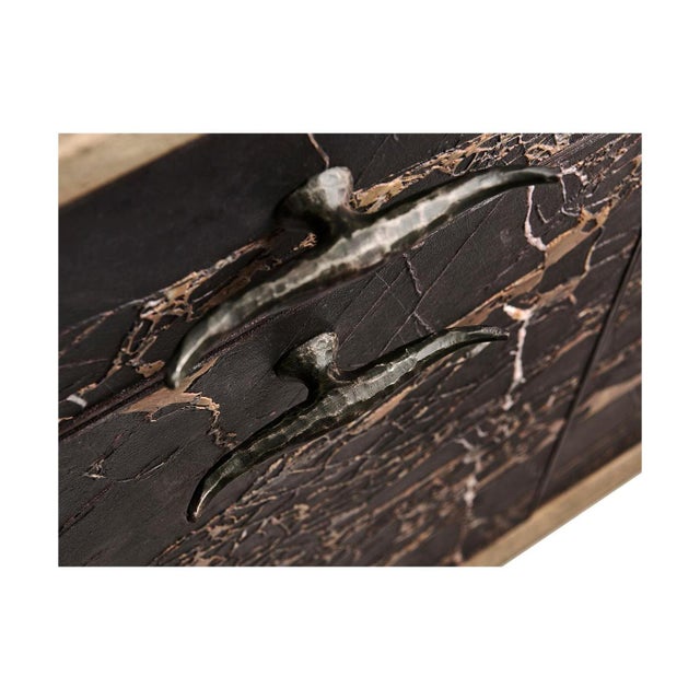 Modern Black Marble and Wood Sideboard For Sale - Image 14 of 15