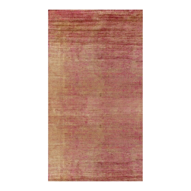 Rug & Kilim’s Oversized Contemporary Rug in Red and Gold Striations -11'x20' For Sale