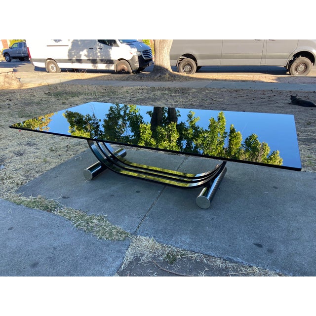 Vintage Art Deco Tubular Smoked Glass Coffee Table Romeo Rega Style For Sale - Image 18 of 18