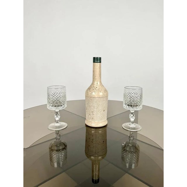 Mid-Century Italian Bottle-Shaped Sculpture in Travertine, 1970s For Sale - Image 6 of 11