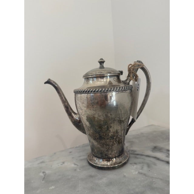 English Vintage Silver-Plated Coffee Pot With G Initial For Sale - Image 3 of 5