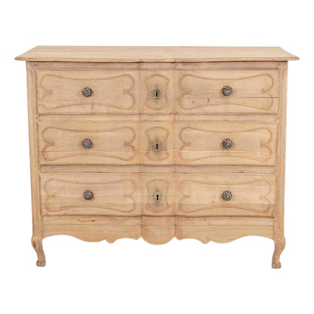 French 18th Century Natural Oak Chest of Drawers For Sale