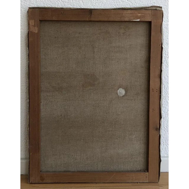 Benjamin II Vautier, Nature morte fleurs en vase au Napperon, 1925, Oil on Canvas For Sale - Image 7 of 8