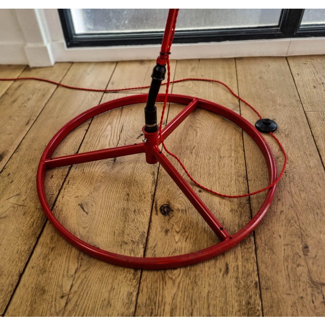 Industrial Red Architectural Lamp For Sale - Image 6 of 14
