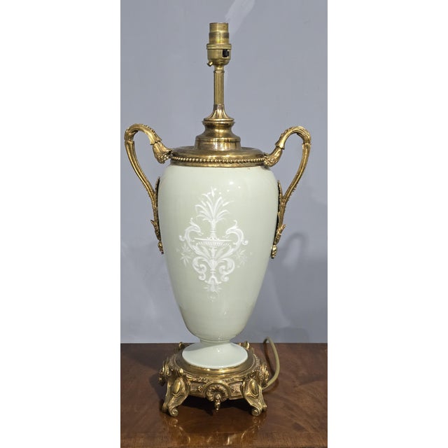 Large French Pate-Sur-Pate Table Lamp, 1880 For Sale - Image 4 of 8