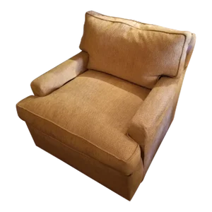 1990s Lounge Chair in Gold Chenille Fabric
