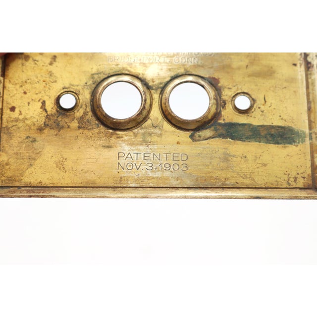Vintage Brass Single Gang Push Button Switch Cover For Sale - Image 4 of 4