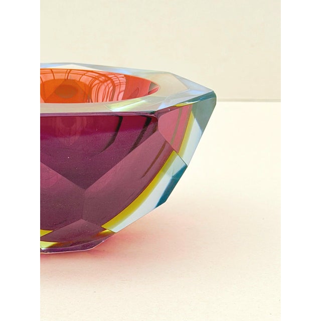 Glass Sommerso Murano Trinket Tray in Blown Glass, Italy, 1960 For Sale - Image 7 of 8
