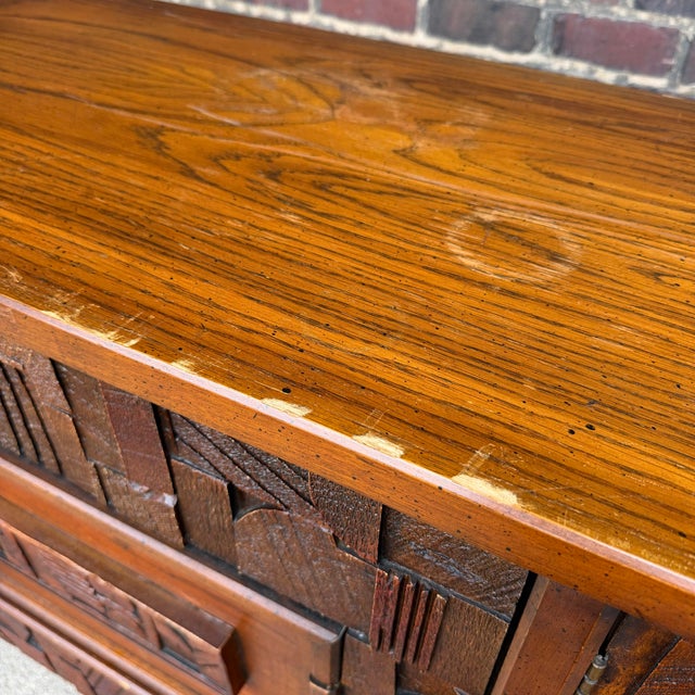 Wood Mid-Century Modern Brutalist Wood Sculpture Cabinet by Lane. For Sale - Image 7 of 12