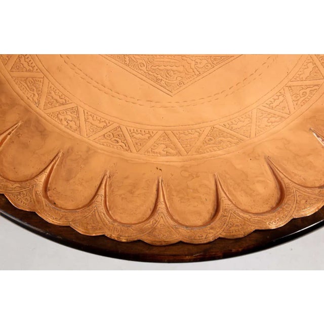Moorish Turkish Copper Tray Table For Sale - Image 4 of 13