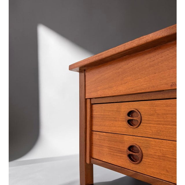 Wood Small Danish Teak Writing Desk, 1950s For Sale - Image 7 of 18