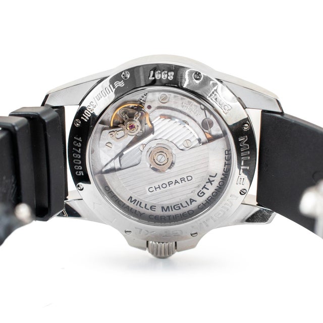 Early 21st Century Chopard Mille Miglia Gran Turismo XL 44mm 8997 White Dial Steel Automatic Watch For Sale - Image 5 of 9