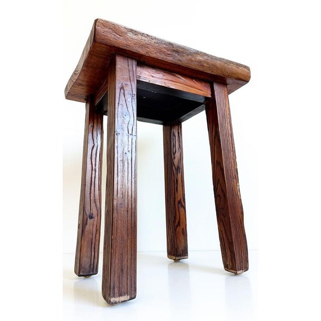 Spanish Colonial Rustic Oak Stool For Sale - Image 13 of 18