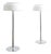 Mid-Century Swedish White & Chrome Knubbling Floor Lamps by Anders Pehrson for Ateljé Lyktan, 1970s, Set of 2 For Sale