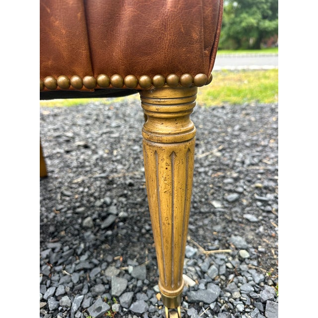Edward Ferrell Tufted Brown Leather Dining Chairs -Set of 4 For Sale - Image 12 of 15