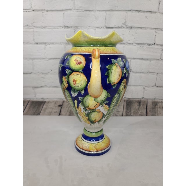 Mediterranean Vintage Pair of Fitz and Floyd Italian Mediterranean Amphora Vases For Sale - Image 3 of 12