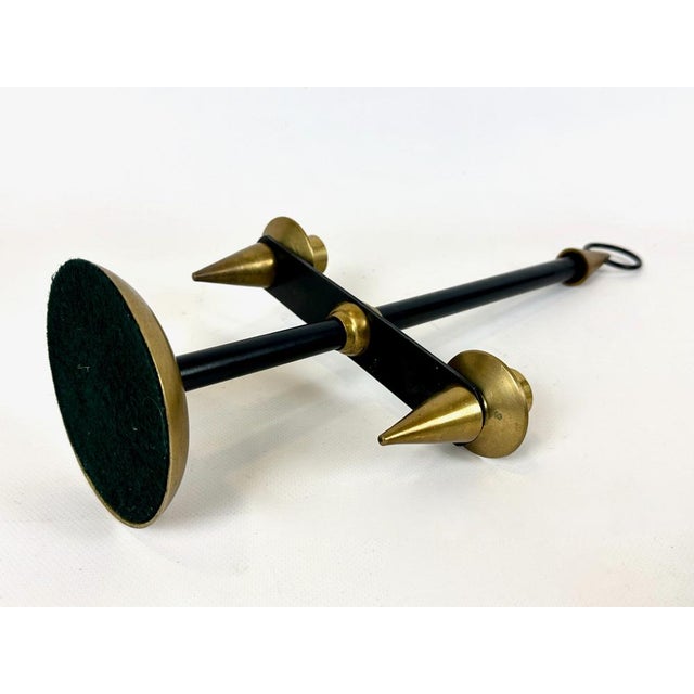 Vintage Brutalist Wrought Iron and Brass Candleholder by Gio Ponti, 1970s For Sale - Image 9 of 12