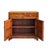 1990s Chinese Moon Face Narrow Wood Grain Brown Drawers Side Table Cabinet For Sale - Image 5 of 16