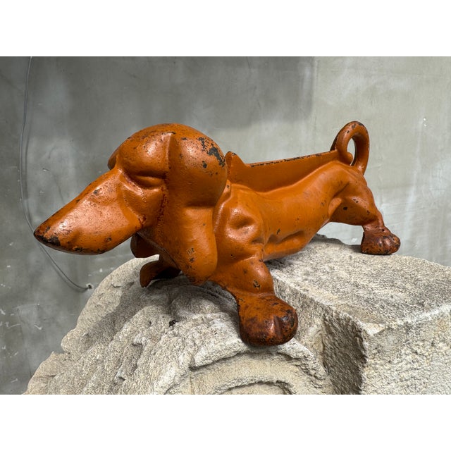 Brown Vintage Cast Iron Dachshund Doorway Boot Scrapers, 1950s, Set of 2 For Sale - Image 8 of 10