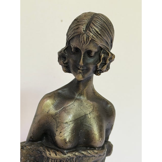 Art Deco After Bruno Zach “The Riding Crop” Art Deco Patinated Bronze Sculpture on Marble For Sale - Image 3 of 12