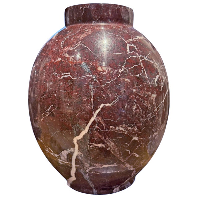 Pair of Red Marble Vases For Sale In Chicago - Image 6 of 16