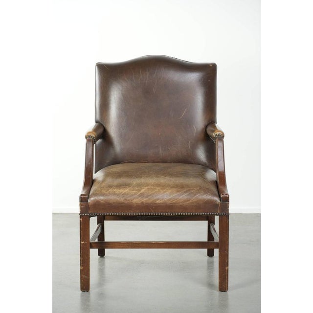 Offered by ByThijs: this beautiful luxury wooden and cowhide leather English Gainsborough occasional/desk/chair with a...