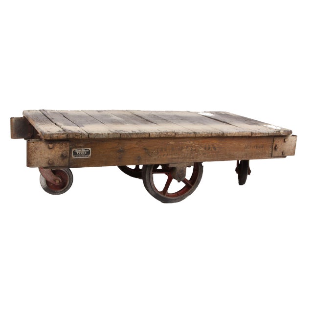 Vintage American Industrial Factory Cart For Sale