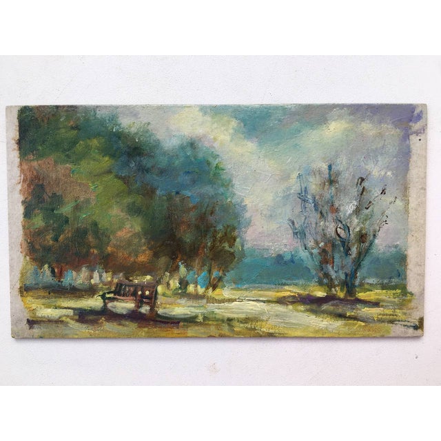 Green Framed Original Painting Plein Air Landscape Style by Valeriya Serova For Sale - Image 8 of 9