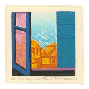 Clare Romano "Venetian Windows Ii" Woodcut Engraving