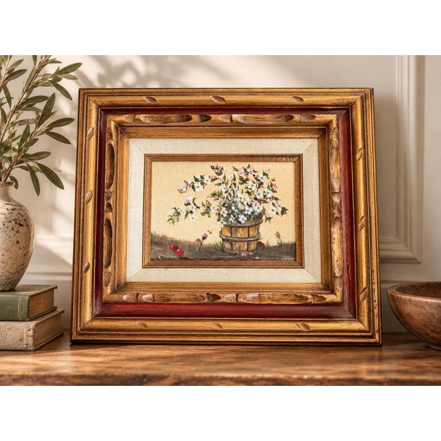 Charming vintage original oil painting by Jean E. Giepel, a documented Oregon artist associated with Rainier, Oregon. The...
