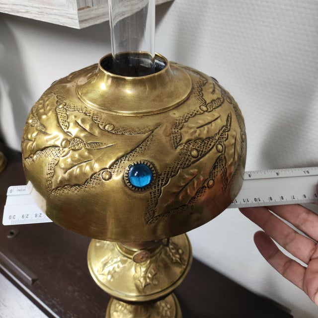 Late 19th Century Antique German Brass Oil / Kerosene Lamp Kosmos Brenner, Not Electrified / Late 19th Century For Sale - Image 5 of 8