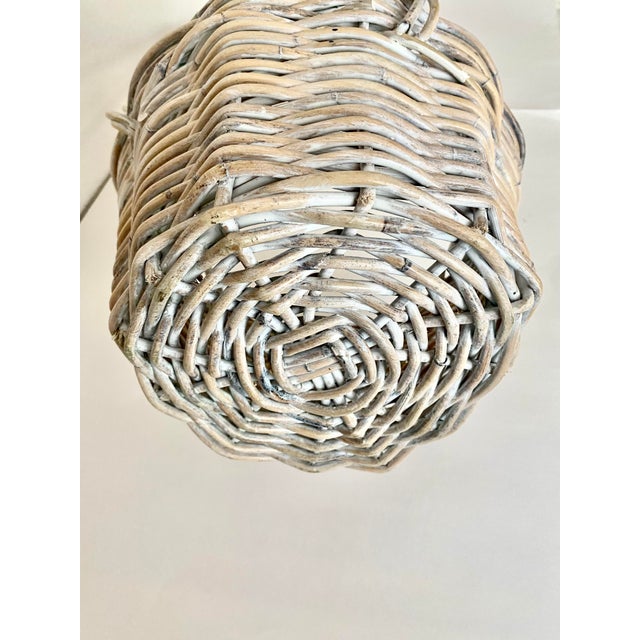 Vintage Rattan Unique Hanging Basket For Sale - Image 4 of 13