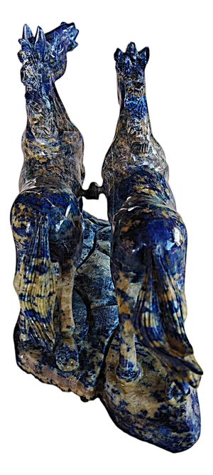 Horses Sculpture in Lapis Lazuli, 1980s