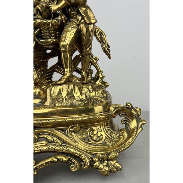 Vintage French Ornate Quartz Mantel Clock with Horse Figure For Sale - Image 6 of 16
