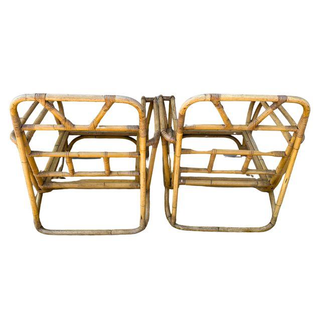 Taupe Mid 20th Century, White Craft Products, Rattan Chairs, Miami, Florida, Pair (2) For Sale - Image 8 of 18