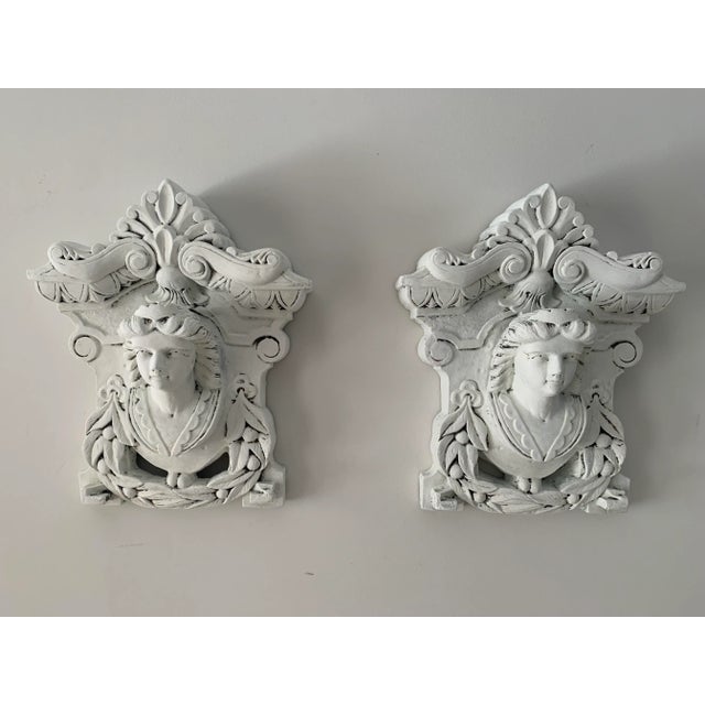 Pair of Vintage Plaster Relief Female Busts by Irving B Last For Sale - Image 13 of 13