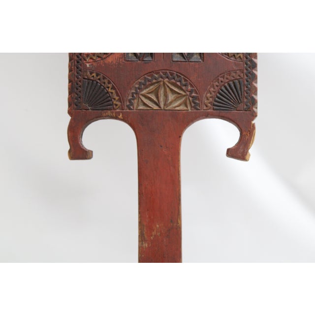 Rustic European Folk Art Slavic Weavers Distaff Item A. 8 X8x 28 For Sale - Image 3 of 12