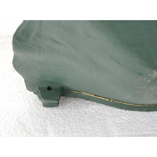 Vintage Green Cast Iron Frog Bird Feeder or Bath For Sale - Image 10 of 10