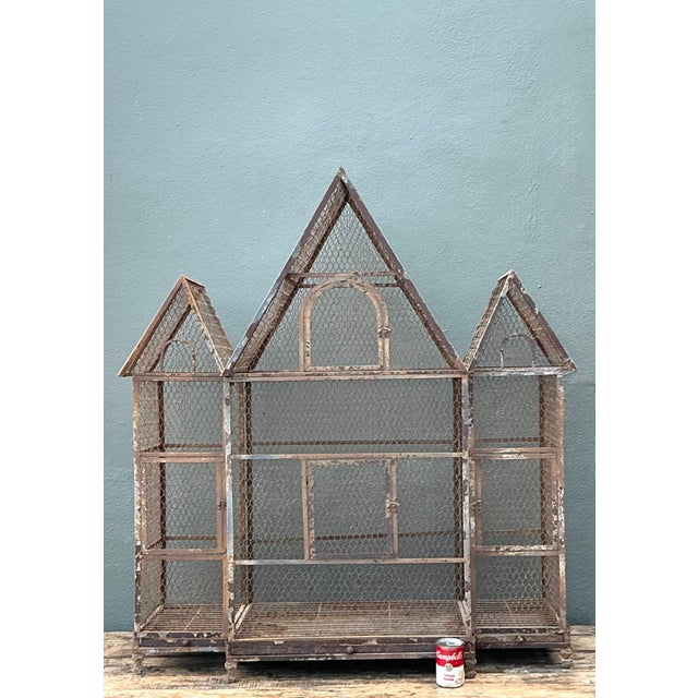 Brown Vintage Monumental Architectural Wire Birdhouse For Sale - Image 8 of 12