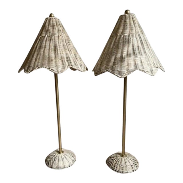 Lillian August Parasol Rattan Lamps Set of 2 Chairish