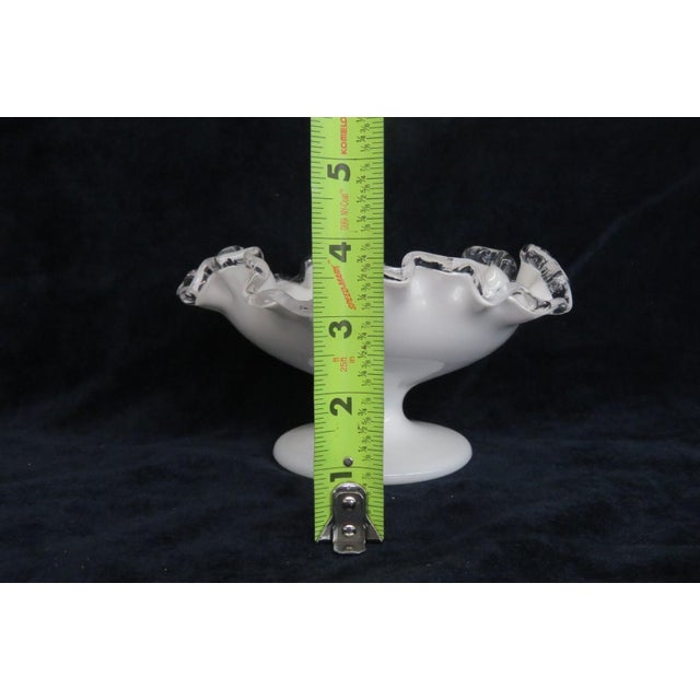 Fenton Silver Crest Milk Glass Ruffled Pedestal Compote Candy Dish 5174b For Sale - Image 10 of 12
