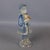 Splendid vintage decorative statue, Goldonian figure sculpture with fan in Murano glass and brass, light blue and...