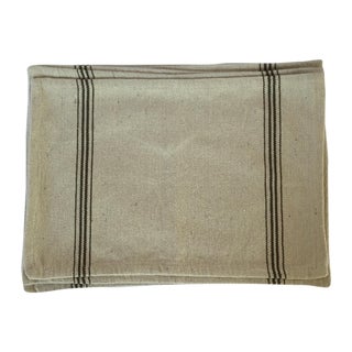 Striped Olive Feedsack Placemats - Set of 6 For Sale