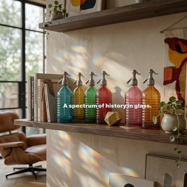 6 Vintage Seltzer Bottles, Hand-Restored, the Spectrum Collection For Sale - Image 4 of 4