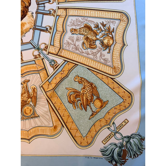 Hermes Les Coqs D’or Silk Scarf 1960 Designed by Françoise De La Perriere For Sale - Image 9 of 12