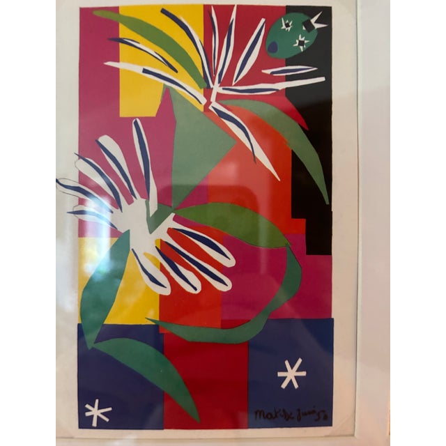 Abstract Matisse Postcard Prints From the Jazz Series the Beasts of Sea the Creole Dancer Zulma Framed Matted Signed in Plate For Sale - Image 3 of 6